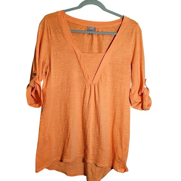 J. Jill Woman Orange Tunic Top Size Medium Casual Comfort Resortwear Minimalist - Picture 8 of 12
